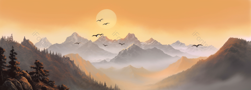 中国复古彩色水墨风景国画山顶奇,插画/手绘图,插画/手绘图库,插画/手绘图下载,插画/手绘